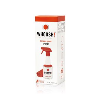 Kit de nettoyage pour écran WHOOSH! avec spray 500 ml et chiffon microfibre