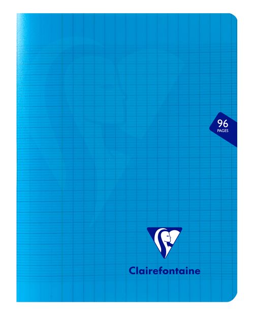Cahier de 96 pages s&eacute;y&egrave;s Clairefontaine Mimesys 17 x 22 cm Bleu