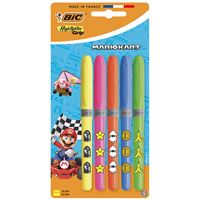Blister de 5 Surligneurs Bic Highlighter Grip Décor Super Mario