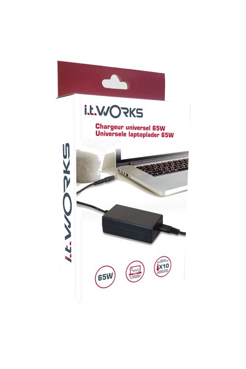 Acheter Chargeur pour PC Portable 65 Watts Itworks Noir État correct - 44,99 € Chargeur pour PC Portable 65 Watts Itworks Noir État correct - It Works! reconditionné disponible sur Fnac