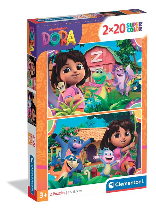 Coffret 2 puzzles 20 pièces Clementoni Dora - vue 1