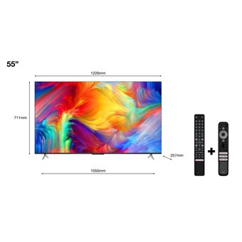 TV TCL LED 55P638 139 cm 4K UHD Google TV Métal noir 2022