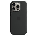 Coque en silicone avec MagSafe pour iPhone 15 Pro Noir