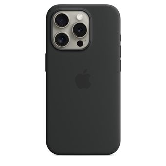 Coque en silicone avec MagSafe pour iPhone 15 Pro Noir