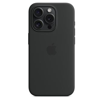 Coque en silicone avec MagSafe pour iPhone 15 Pro Noir