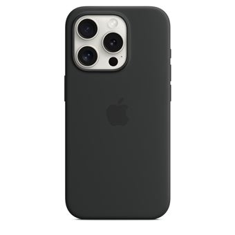 Coque en silicone avec MagSafe pour iPhone 15 Pro Noir