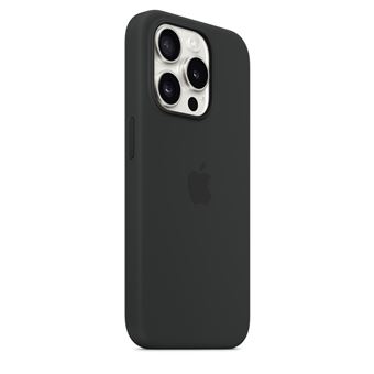 Coque en silicone avec MagSafe pour iPhone 15 Pro Noir