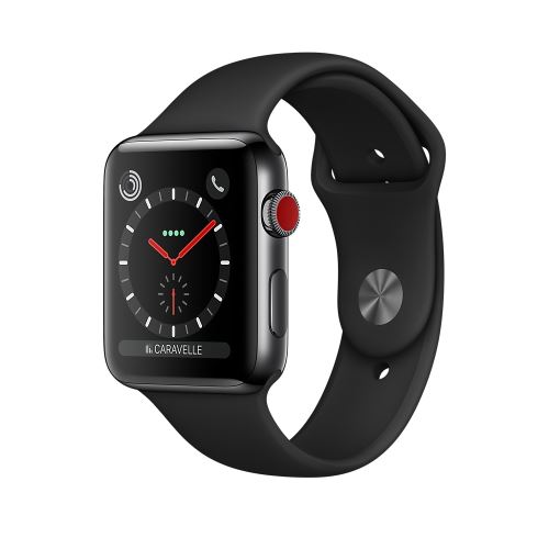 Apple Watch Series 3 Cellular 42 mm Boîtier en Acier inoxydable Noir