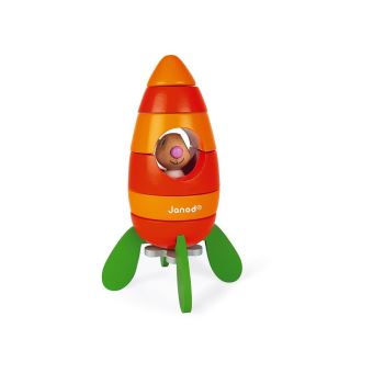 Jeu d'éveil Janod Fusée carotte magnétique en bois