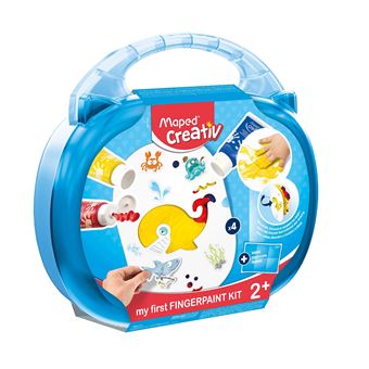 Maped Creativ - Kit de Peinture au Doigt - Mallette avec 4 Fiches à