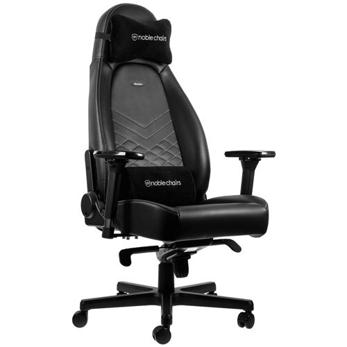 Siège Gamer Noblechairs Icon Cuir véritable Noir et Blanc
