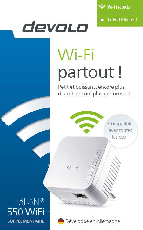 Adaptateur CPL Devolo dLAN WiFi 550 - CPL - Achat & prix