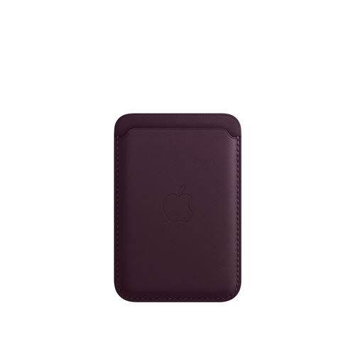 Porte-cartes en cuir Apple avec MagSafe pour iPhone Cerise noire