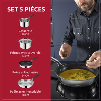 Set de 5 pièces Casseroles Lagostina Inox Esperta 012909600005