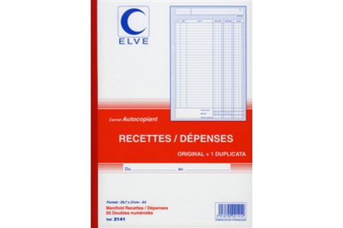 Elve Manifold Autocopiant "Recettes / D‚Penses" ,50 Feuillets