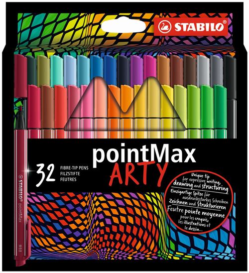 Stabilo Stylo-feutre pointMax ARTY, &eacute;tui carton de 32