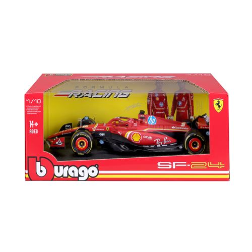 Bburago Multicolore Voiture 1/18 Ferrari Sf 2024 Formule 1 Italie #Leclerc Avec Casque
