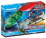 Playmobil Les policiers 70569 Hélicoptère de police et parachutiste