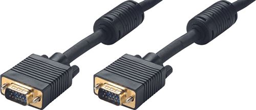 Câble VGA HD15 Erard 10 m Noir et or