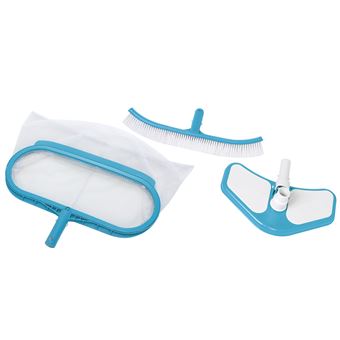 Kit de nettoyage Deluxe pour piscine Intex Bleu et Blanc