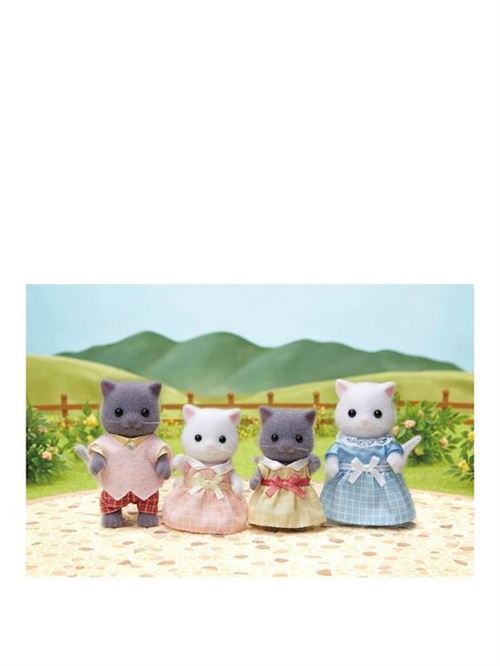 Famille Chat Persan Sylvanian Families - Set De 4 Figurines Avec Vêtements, Jouet 3 Ans+