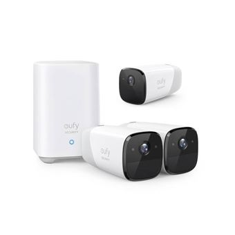 Pack de caméras de surveillance connectée EufyCam 2 Pro intérieure - extérieure Blanc + HomeBase 2 Blanc