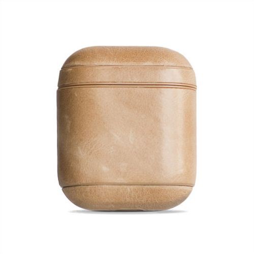 Krusell Sunne - Beschermhoes voor oortelefoons - leer met grove nerf - vintage rood - voor Apple AirPods