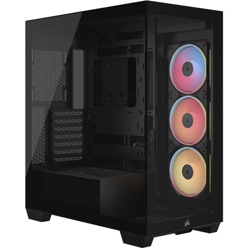 Boîtier PC gaming Corsair 3500X LX-R moyen tour noir RGB iCUE LINK avec panneau latéral verre trempé