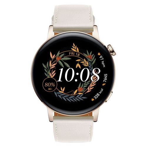 Montre connect&eacute;e Huawei Watch GT 3 42mm Classic Blanc 