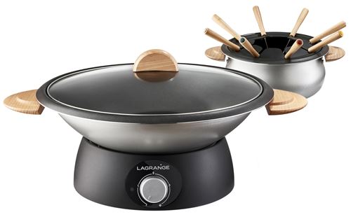 Appareil à Fondue et Wok Lagrange Classic 349019 900 W Noir et Gris