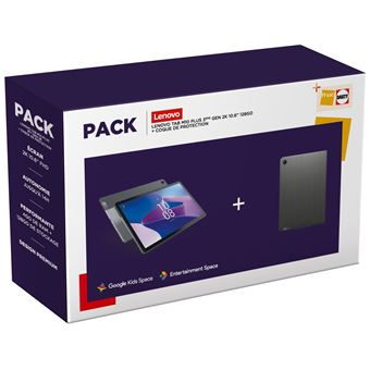 16€ sur Pack Tab Lenovo M10 Plus 3ème Generation 10.61 2K - 128 Go + Folio  et film de protection - Tablette tactile - Achat & prix