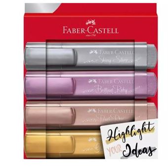 Etui de 4 Surligneurs Faber-Castell TL 46 Metallic