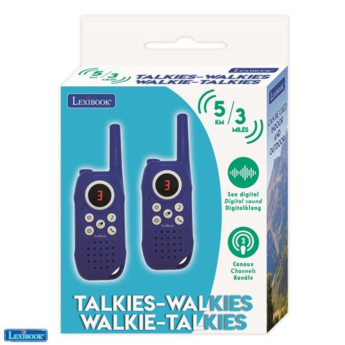 Talkies walkies LEXIBOOK noirs Portée 5 km Fonction communication d'un à un et un à plusieurs