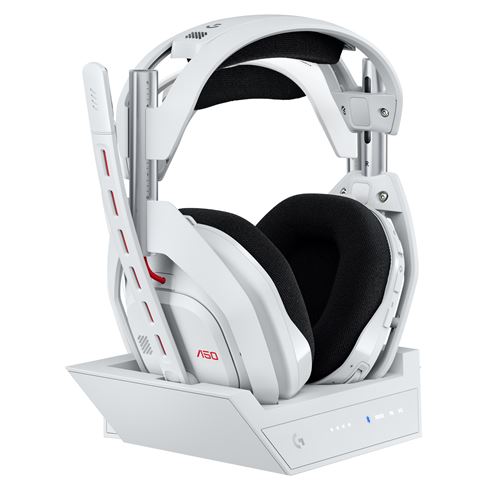 Casque gaming sans fil Logitech G Astro A50 Lightspeed Blanc + Station d'accueil