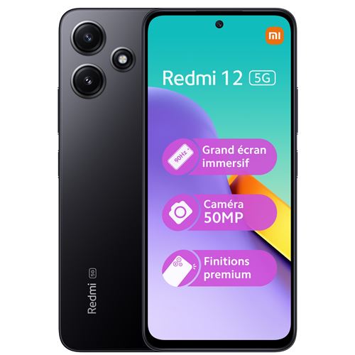 Smartphone Xiaomi Redmi 12 5G 6.79 Double nano SIM 128 Go Noir