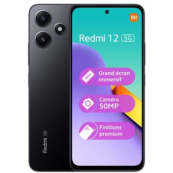 Smartphone Xiaomi Redmi 12 5G 6.79" Double nano SIM 128 Go Noir