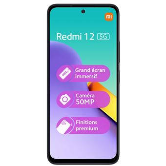 Smartphone Xiaomi Redmi 12 5G 6.79" Double nano SIM 128 Go Noir