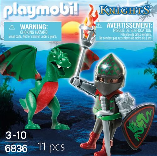 Playmobil Œuf De Pâques 6836 Combattant Avec Dragon Vert