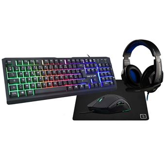  G-LAB Combo Selenium - 4 in 1 Gaming Set - Backlit QWERTY  Gaming Keyboard, 3200 DPI Gaming Mouse, Headset Gaming, Non-Slip Mouse Pad  – Gamer Pack Compatible with PC/PS4/PS5/Xbox One/Xbox Series