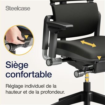 Chaise de bureau Steelcase Please Noir