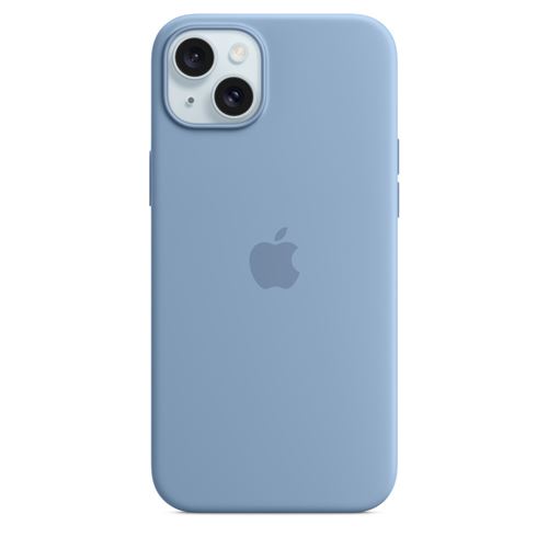 Apple Coque en silicone avec MagSafe pour iPhone 15 Plus Bleu d'hiver