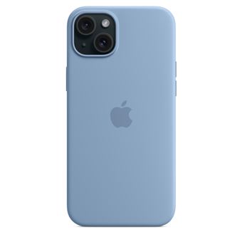 Coque en silicone avec MagSafe pour iPhone 15 Plus Bleu d'hiver