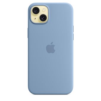 Coque en silicone avec MagSafe pour iPhone 15 Plus Bleu d'hiver