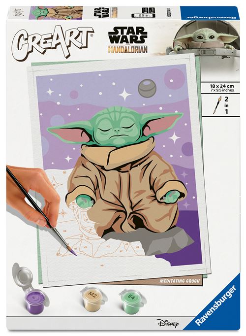 Peinture par numéros pour adulte Ravensburger CreArt Grogu 18 x 24 cm