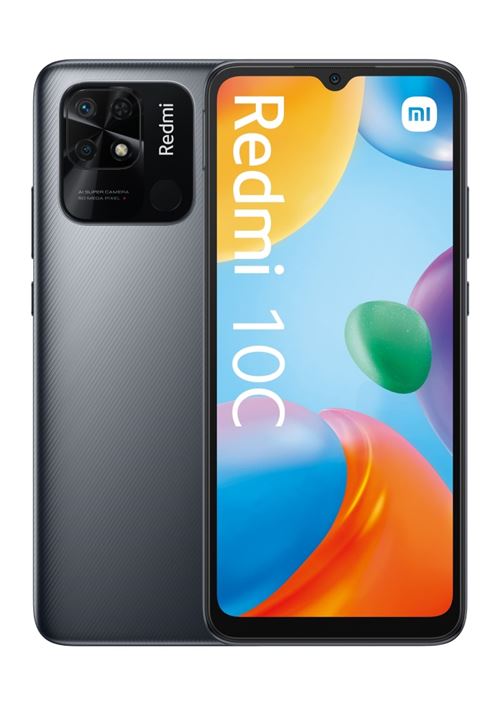 Smartphone Xiaomi Redmi 10C 6.71"" Double nano SIM 64 Go Gris Graphite État correct - Xiaomi reconditionné disponible sur Fnac