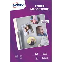 Avery Dennison 3 Blatt - Magnetic - Hochglanz - Weiss - A4 - 3er Pack - für Tintenstrahldrucker