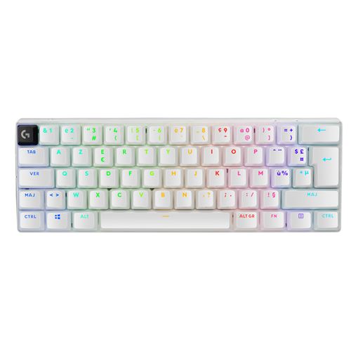 Clavier gaming mécanique sans fil Azerty Logitech G PRO X 60 Lightspeed Blanc