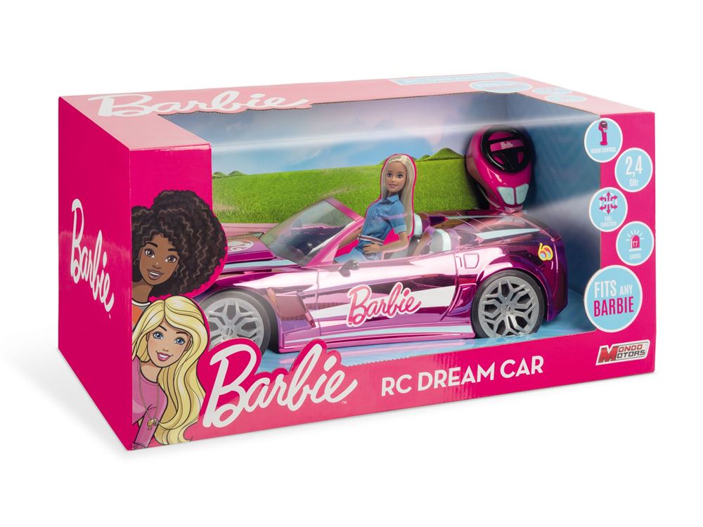 Barbie Poupée - Voiture radiocommandée convertible Barbie, Pour