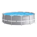 Piscine tubulaire Intex - Ronde - Prism Frame - 3,66 x 0,99 m - Accessoires inclus - Gris