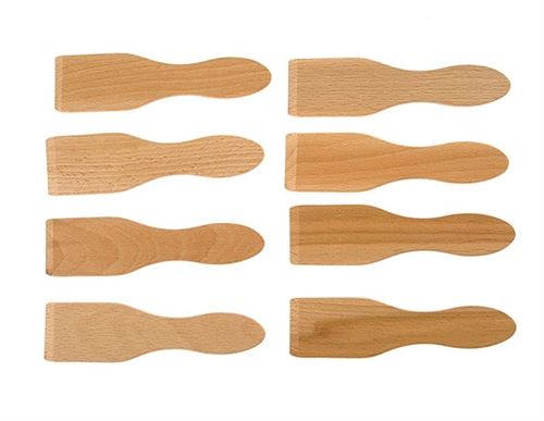 Legrand Marron/Clair Spatules Raclette Lagrange Pack De 8 En Bois De Hêtre Petites Ergonomiques - Neuf - Image 3